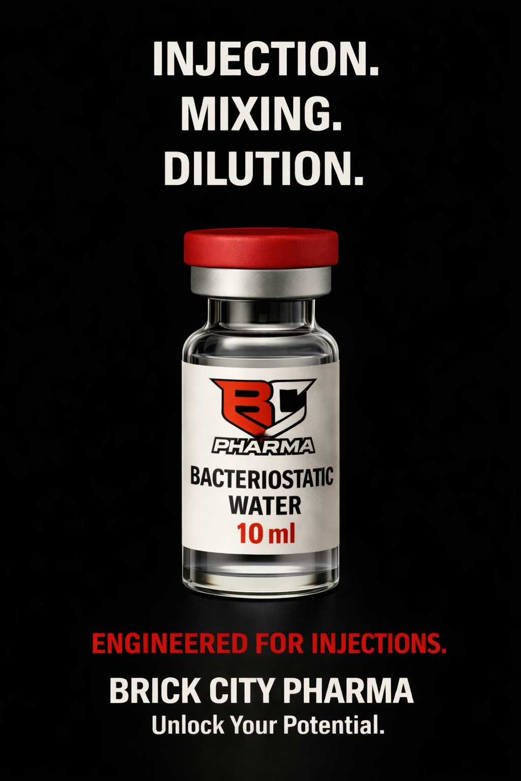 Bacteriostatic Water 10ml enough for 5 vials!!!! – Brickcity Pharma